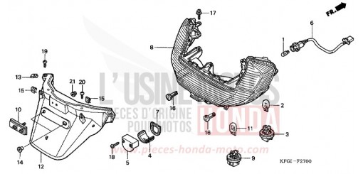 TAILLIGHT/REAR FENDER FES250Y de 2000